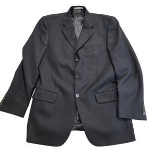 Joseph Abboud 100% Wool Black 3-button Blazer Sports Coat Made in USA Sz 38R